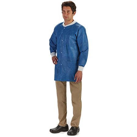 Graham Medical Products 85190 LabMates Lab Jacket, Large, Blue