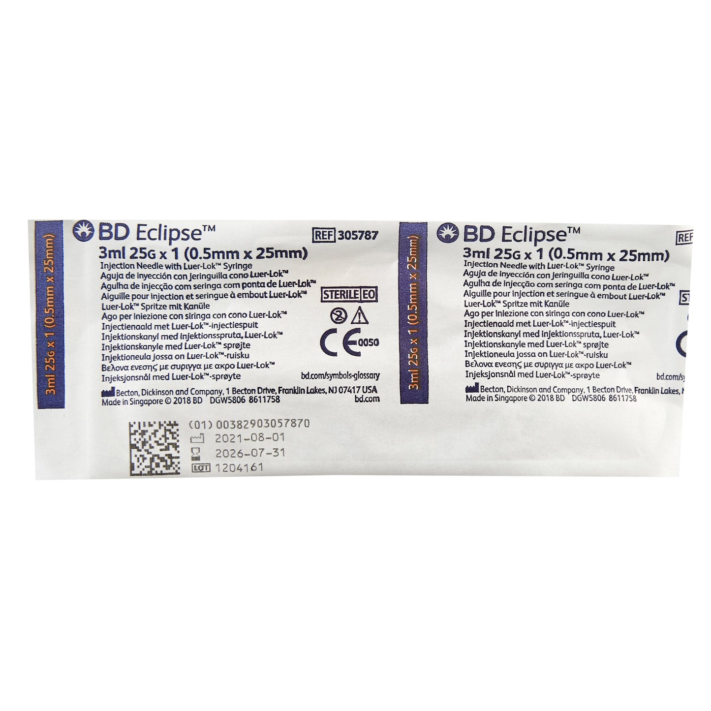 BD 305787 Eclipse™ Syringe with Hypodermic Needle