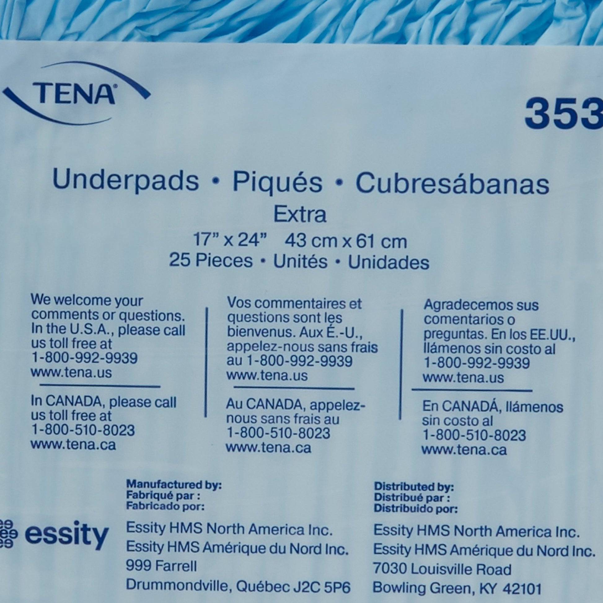 Tena Extra Absorbent Underpad, 17 x 24 Inch by Essity HMS North America Inc product image - view 5