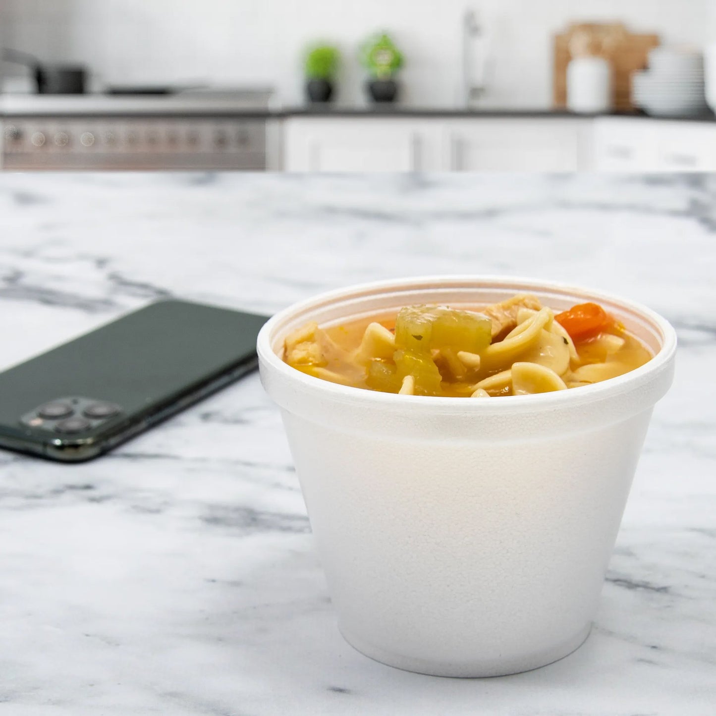 Insulated Food Container J Cup® White Single Use Foam 3-1/2 D X 2-9/10 H Inch 3-1/2 Inch Diameter