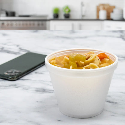 Insulated Food Container J Cup® White Single Use Foam 3-1/2 D X 2-9/10 H Inch 3-1/2 Inch Diameter