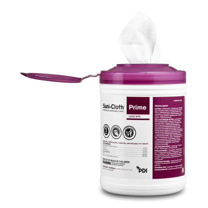 Sani-Cloth® Prime Large Germicidal Disinfectant Wipes, 6 x 6.75 Inch