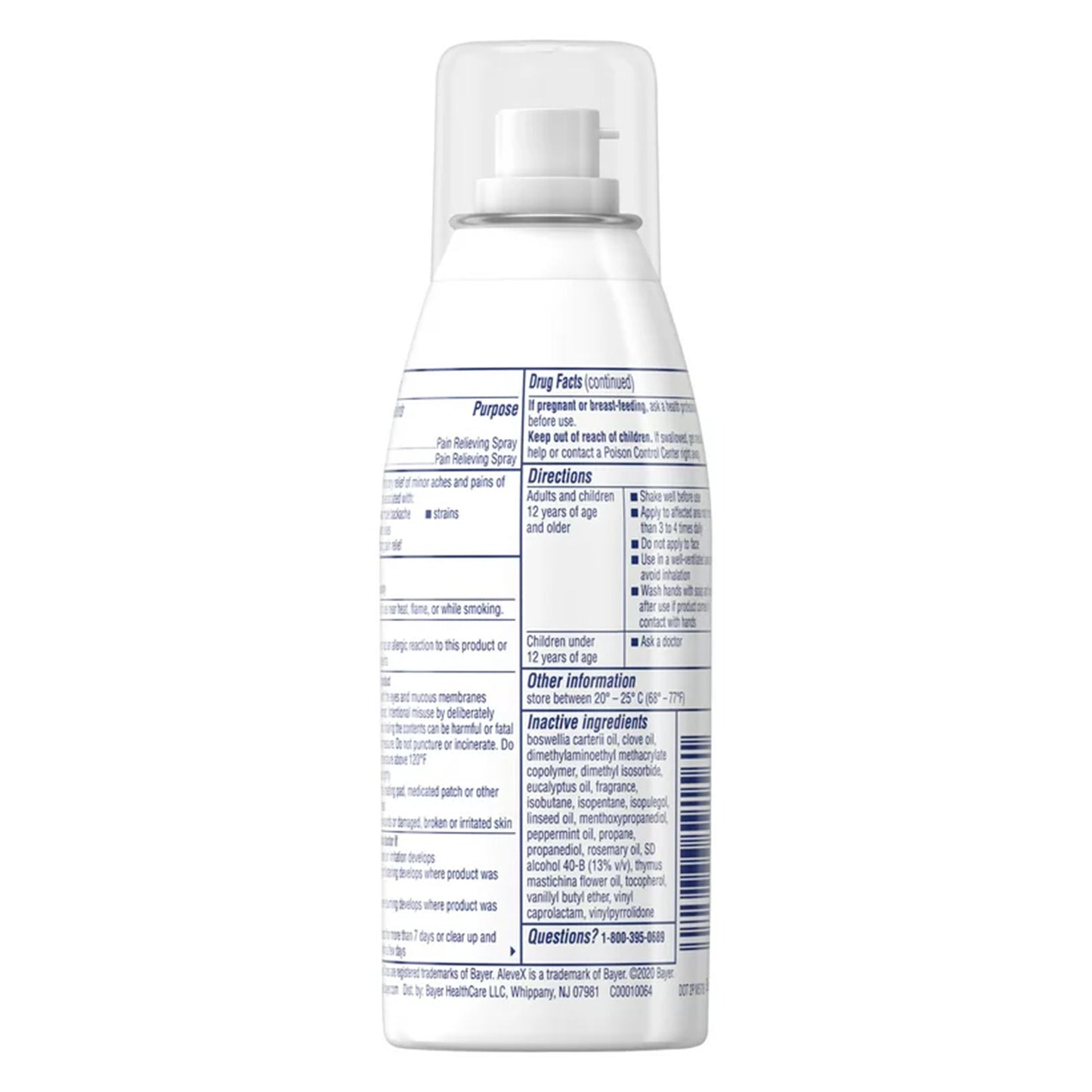 AleveX Pain Relieving Spray Max Strength Menthol, 3.2-ounce spray can