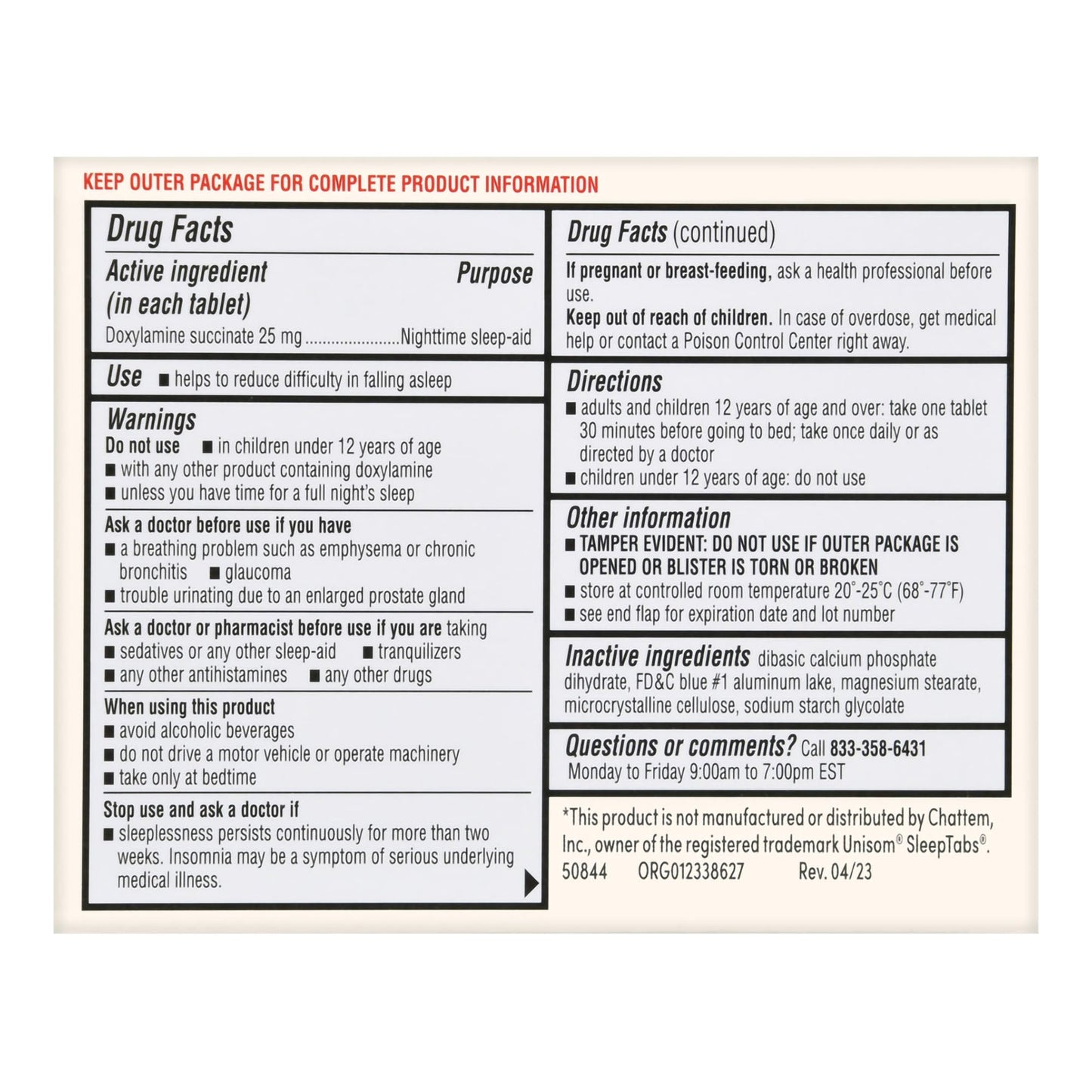 Foster & Thrive™ Sleep Aid Doxylamine Succinate 25 mg Tablets