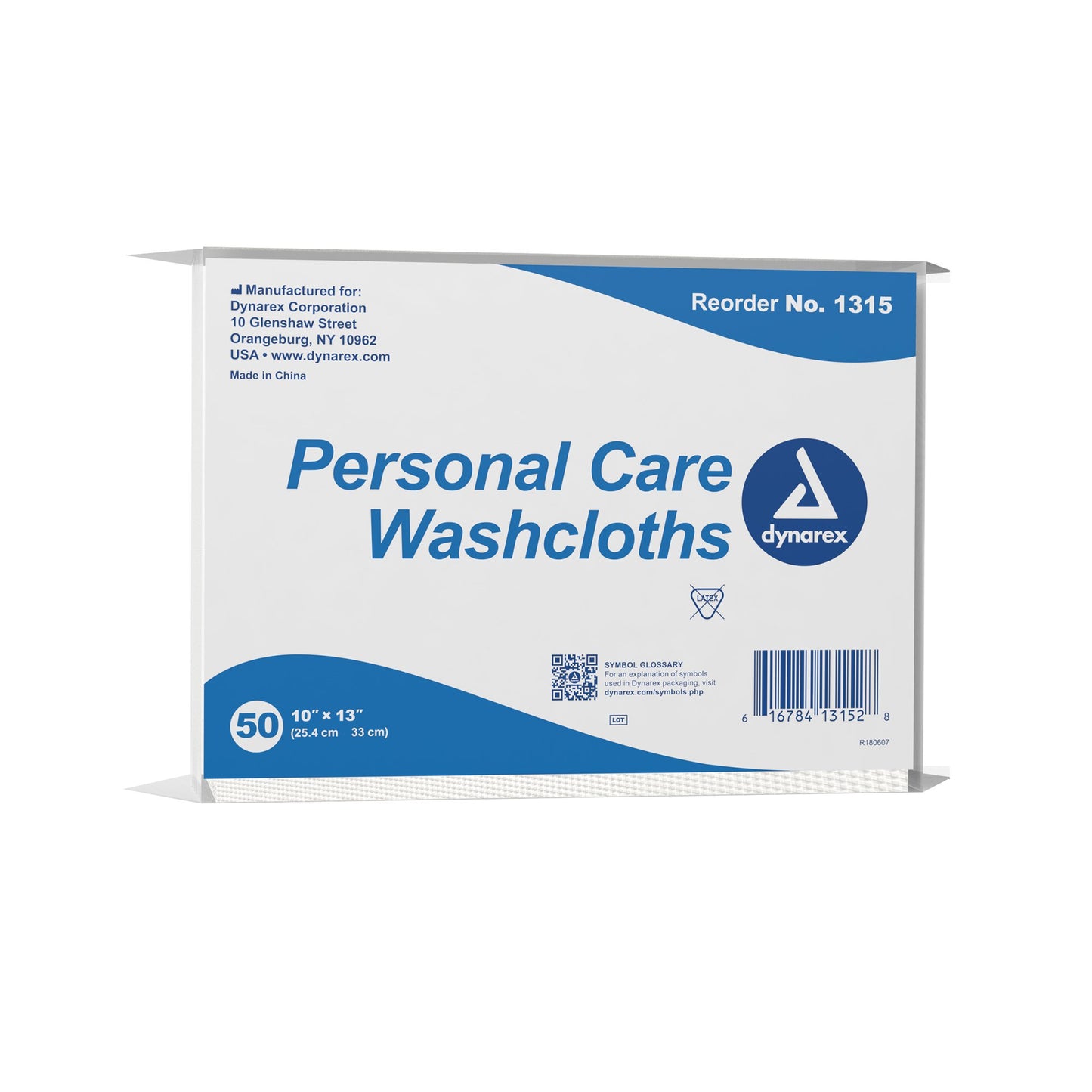 dynarex® Disposable Washcloth, 10 x 13 Inch
