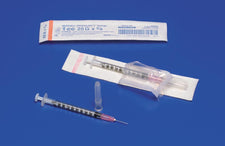 Kendall Monoject Tuberculin Syringe with Needle, Detachable Needle, Without Safety, 1mL, 27g x ½