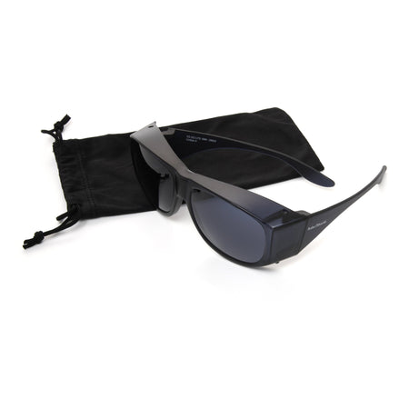 Dioptics 10601589.FGX Sunglasses Solar Shield Lite Fits Over Fit Over Polycarbonate Lens Black Frame Over Ear