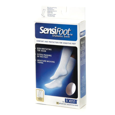 BSN Medical 6039633 Compression Stocking Jobst SensiFoot Diabetic Knee High Large White Closed Toe
