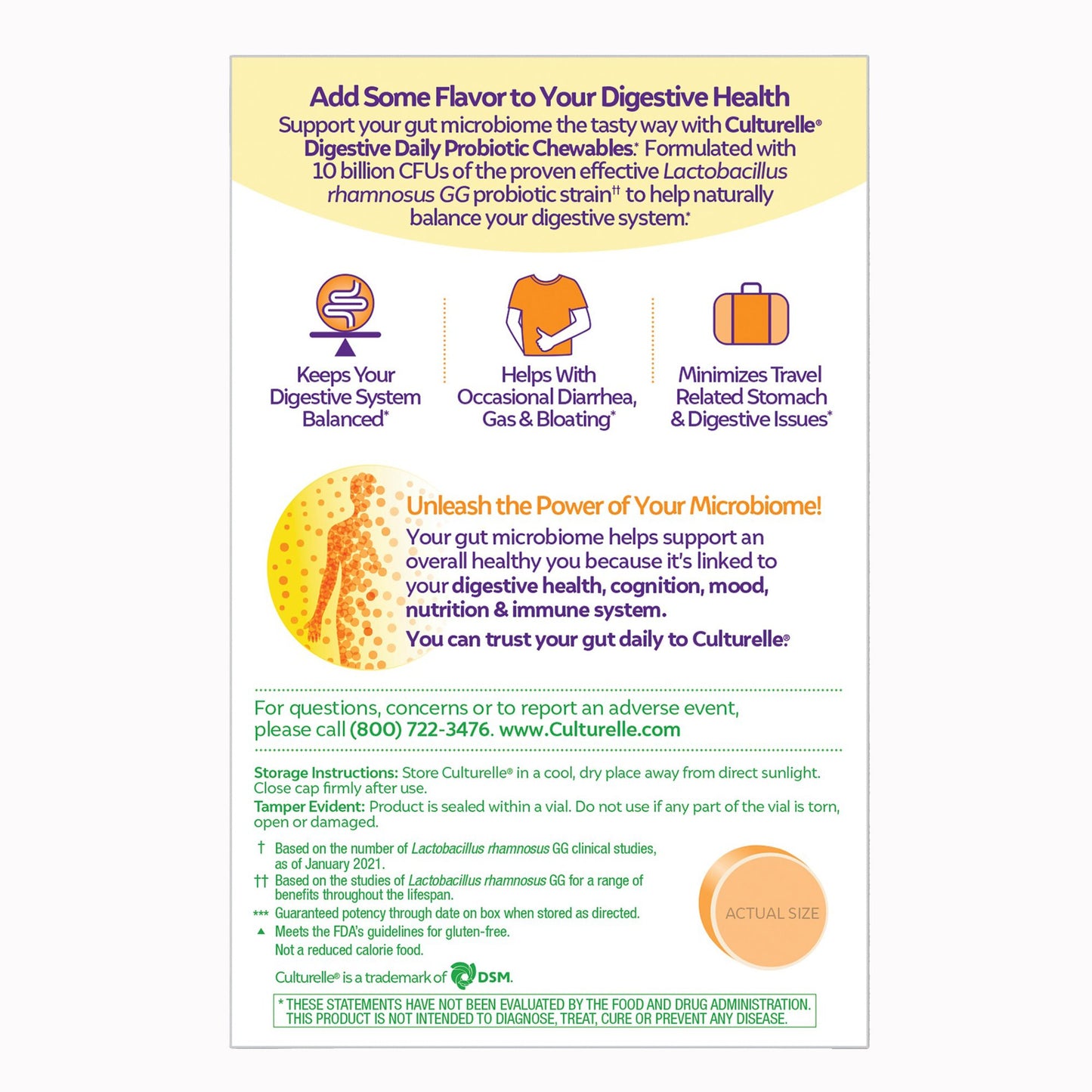 Culturelle® Digestive Daily Probiotic Chewables Tablets Fresh Orange