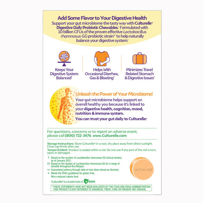 Culturelle® Digestive Daily Probiotic Chewables Tablets Fresh Orange