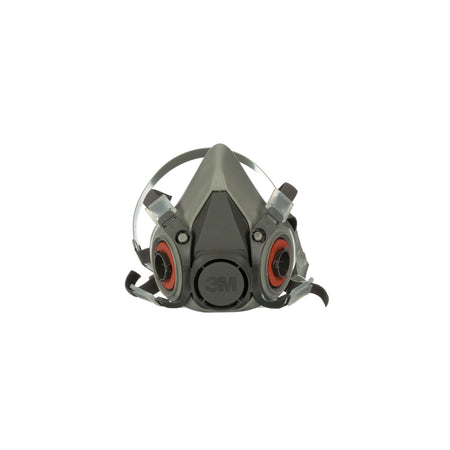 3M 7000001933 6000 Reusable Respirator Industrial Half Face 4 Point Adjustable Head Strap Medium Gray / White
