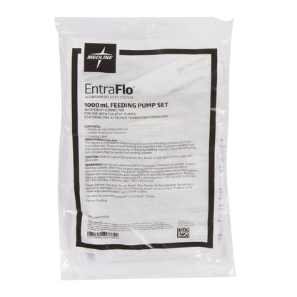 Enteral Feeding Pump Bag Set with ENFit® Connector Medline EntraFlo™ 1000 mL Silicone NonSterile Stepped Transition Connector