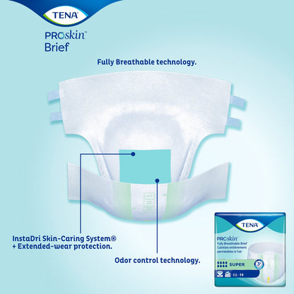 Tena Super Adult Heavy-Absorbent Incontinence Brief, Extra Large