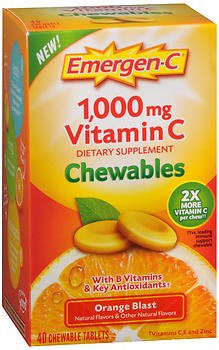 Glaxo Consumer Products 76314032450 Emergen-C Vitamin C 1000 mg Chewables Tablets Orange Blast