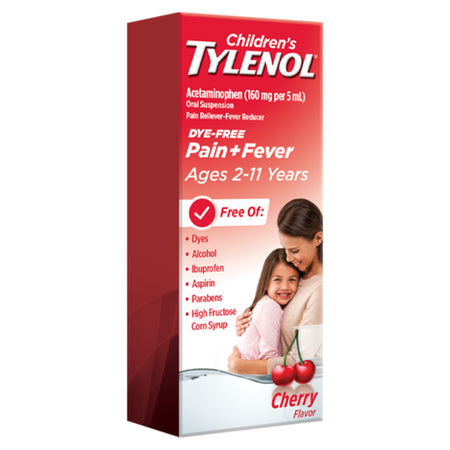 J & J Sales 686945 Tylenol Children's Pain + Fever Oral Suspension, Cherry Flavor