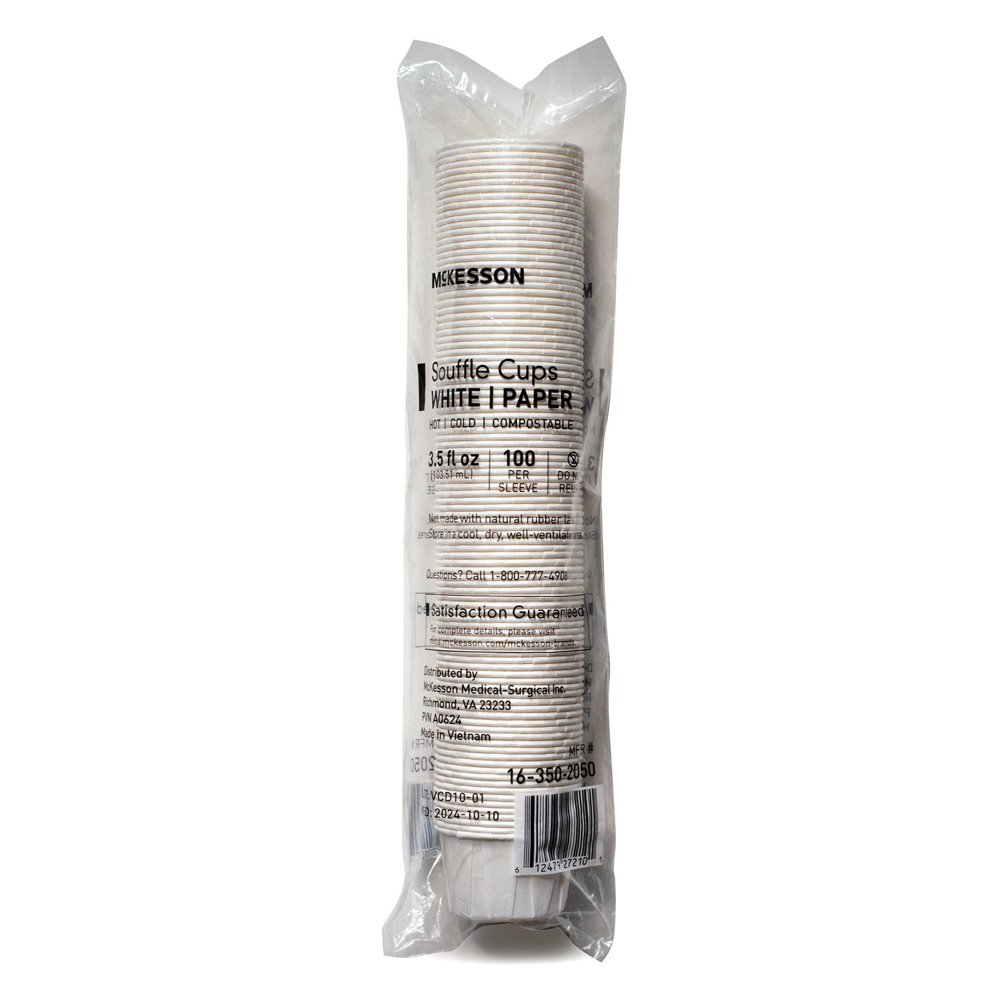 Souffle Cup McKesson 3.5 oz. White Paper Disposable