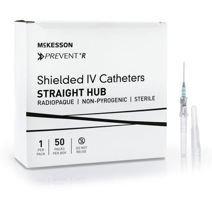 McKesson Prevent® R Shielded IV Catheter, 22 Guage