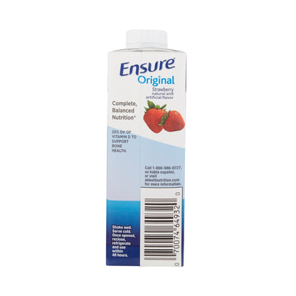 Ensure® Original Therapeutic Nutrition Shake, Strawberry, 8-ounce carton