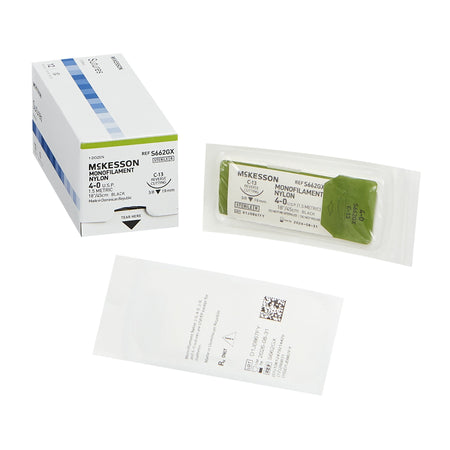McKesson S662GX Nylon Nonabsorbable Suture with Needle, C-13 Reverse Cutting Monofilament