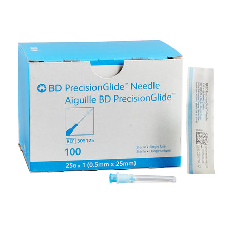 BD 305125 PrecisionGlide Hypodermic Needle, 25 Gauge, 5/8 Inch Length
