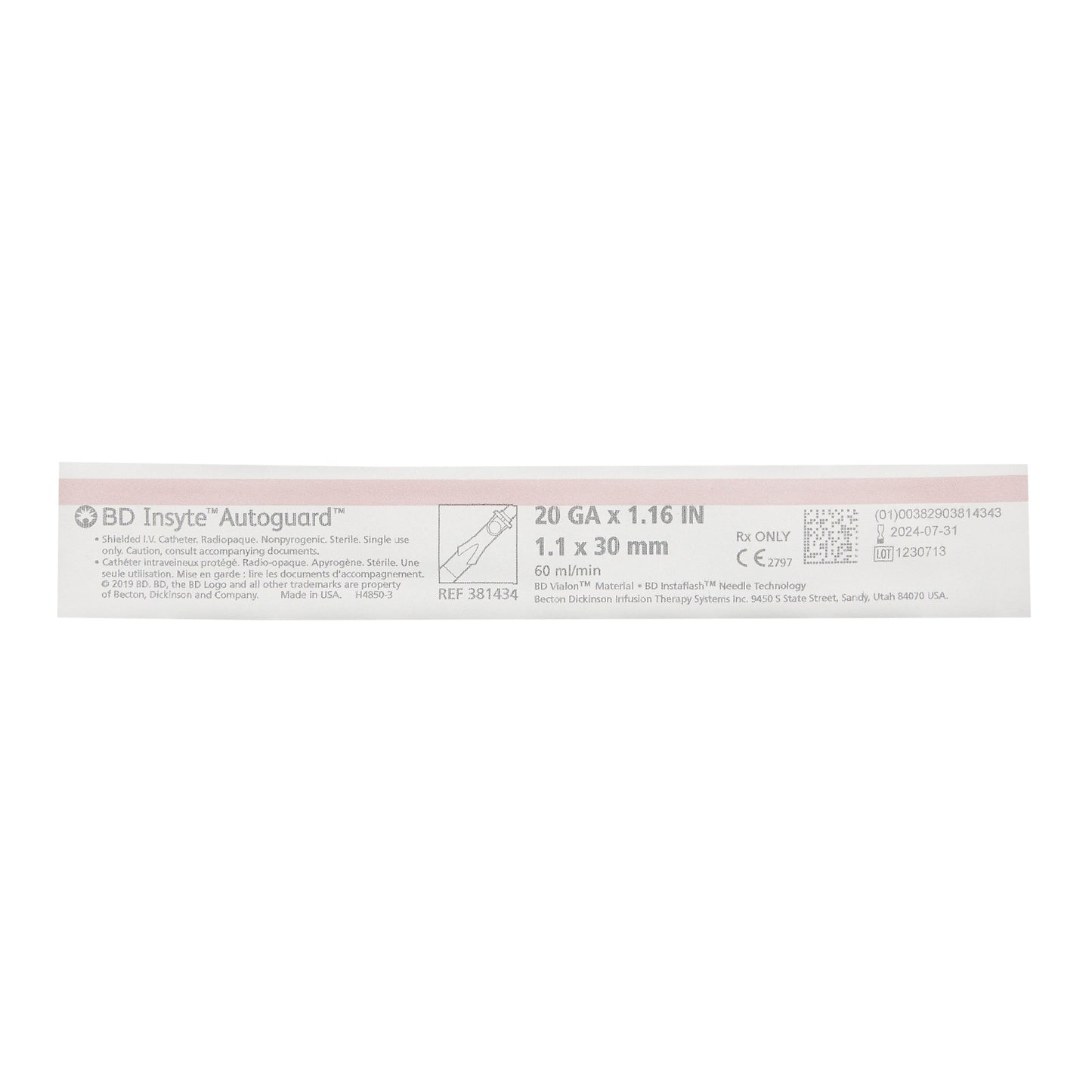 Insyte™ Autoguard™ Peripheral IV Catheter, Straight Hub