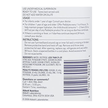 Pedialyte® Grape Electrolyte Solution, 1 Liter Bottle