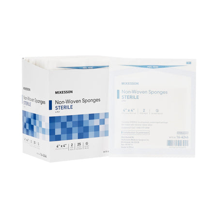 McKesson 16-4246 Sterile Nonwoven Sponge, 4 x 4 Inch, 6-Ply