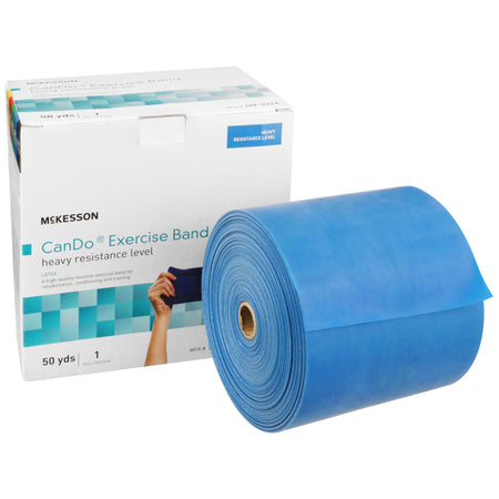 McKesson 169-5224 Exercise Resistance Band, Blue, 5 Inch x 50 Yard, Heavy Resistance