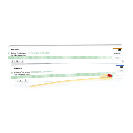McKesson 16-LFOL518C Hydrophillic Coated Foley Catheter, 18 Fr., Coude