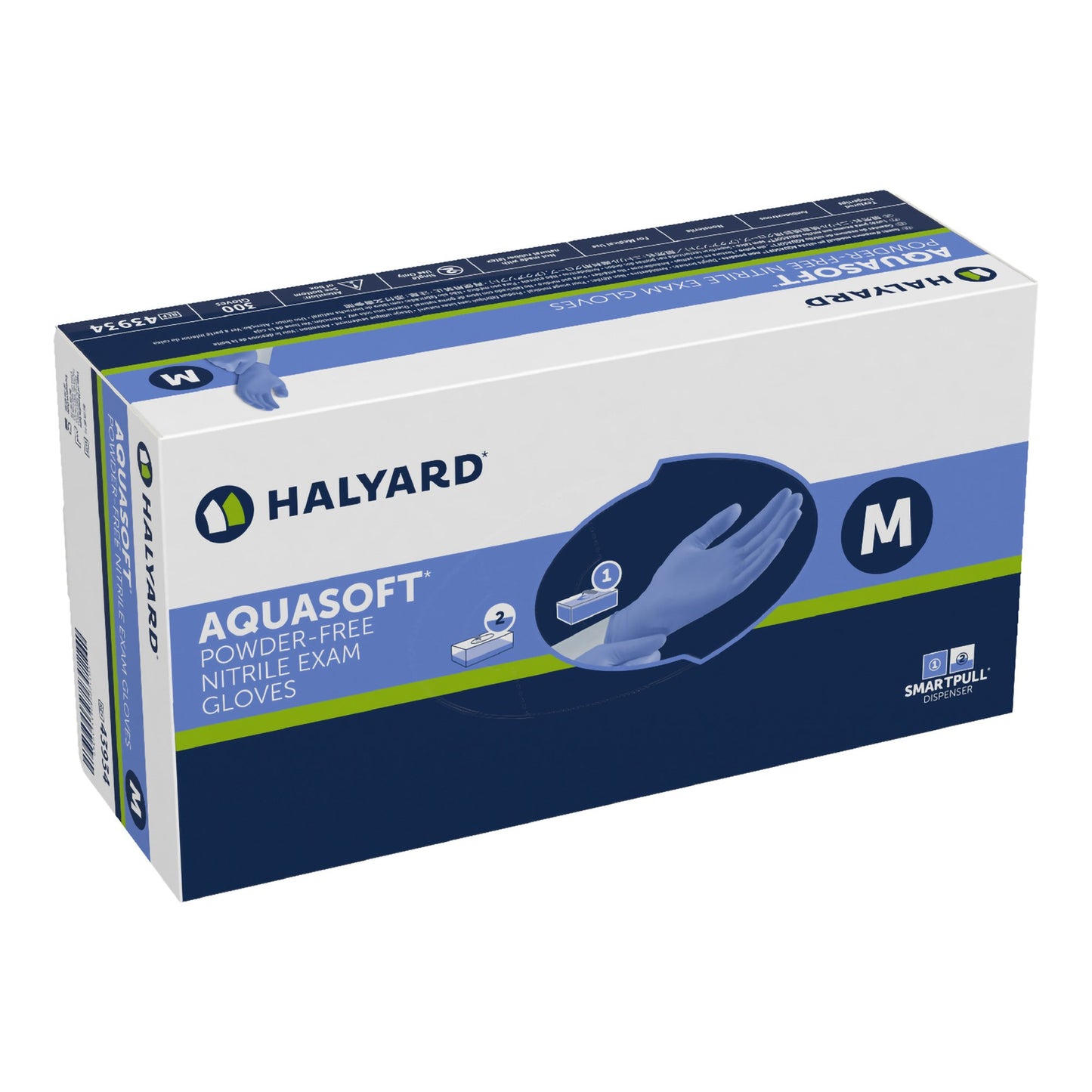 Halyard Aquasoft® Nitrile Exam Glove, Medium, Blue