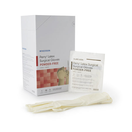 McKesson 20-1065N Perry Performance Plus Surgical Glove, Size 6.5, Cream