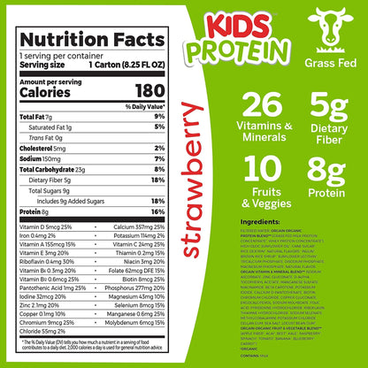 Orgain® Kids® Protein Organic Nutritional Shake, Strawberry, 8.25-ounce carton
