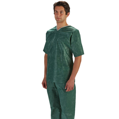 Patient Shirt 4/5X-Large Green / White Without Pockets Short Sleeve Unisex