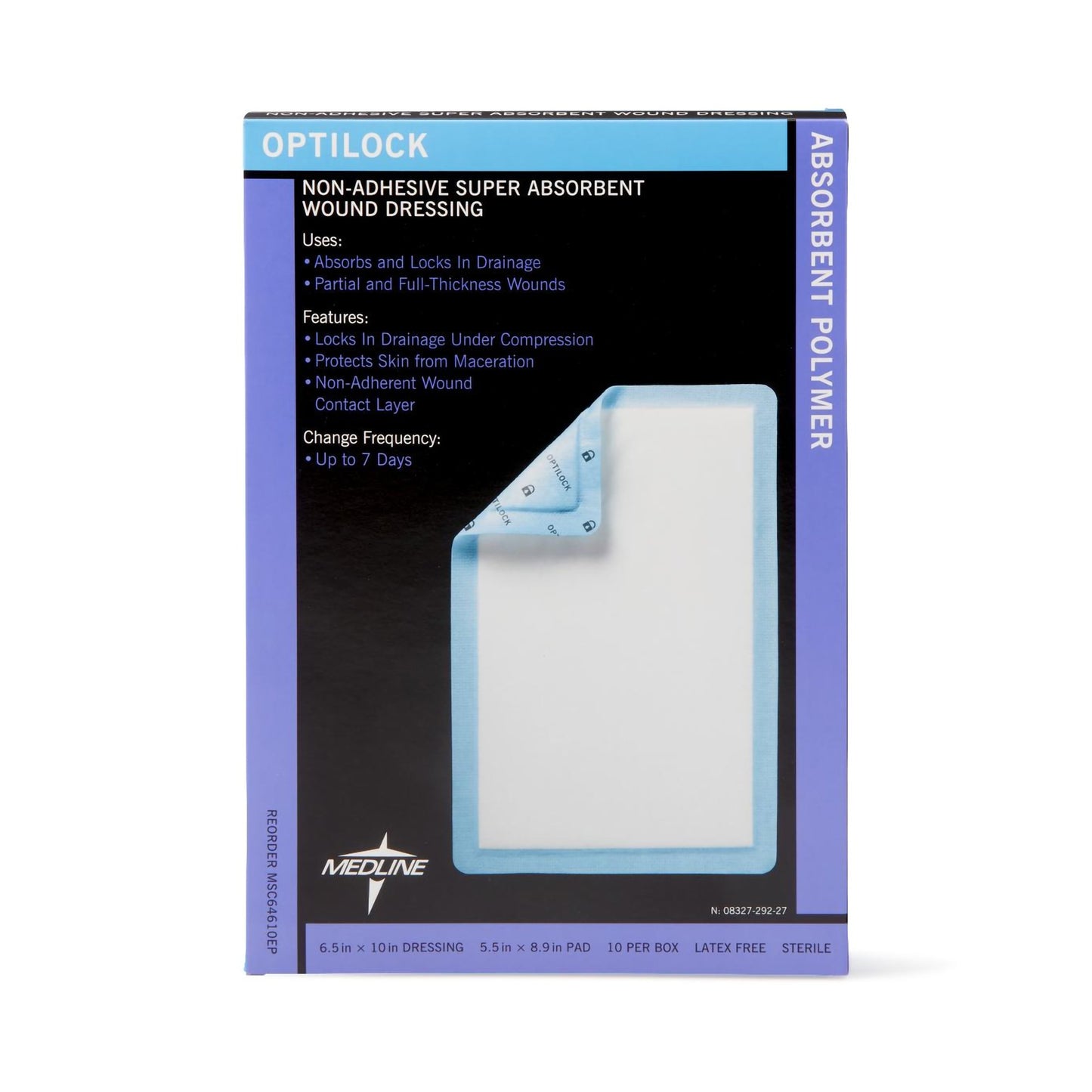 Optilock Nonadherent Dressing, 6½ x 10 Inch