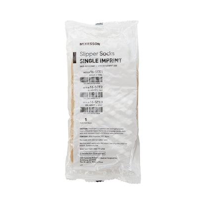 McKesson Single Tread Slipper Socks, X-Large, Tan