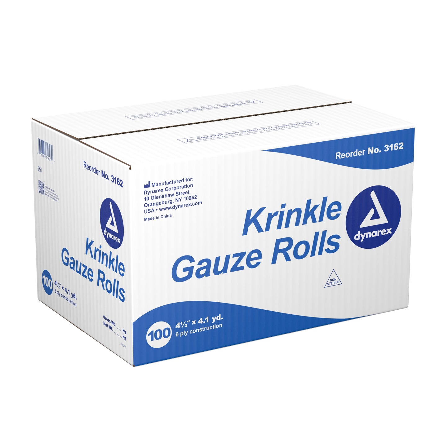dynarex® Fluff Bandage Roll, 4-1/2 Inch x 4-1/10 Yard, 6-Ply