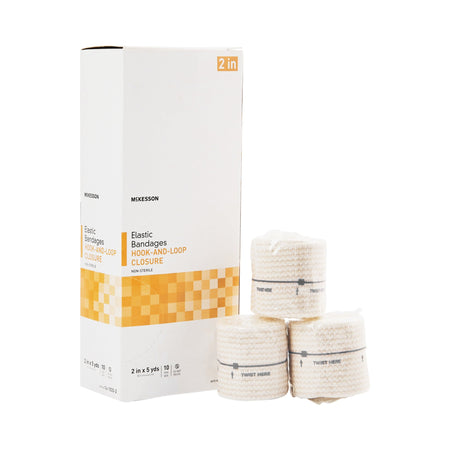 McKesson 16-1033-2 Hook and Loop Closure Elastic Bandage, 2 Inch x 5 Yard