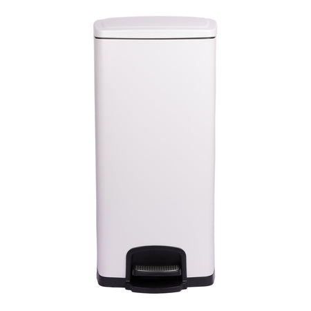 McKesson 16-35266 White Square Step-On Trash Can, 8 gallon