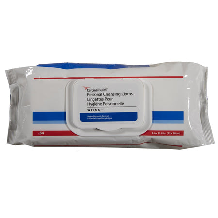 Cardinal 5299S Health Wings Personal Cleansing Cloths, Soft Pack, 64 ct.