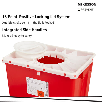 McKesson Prevent® Sharps Container, 18 Gallon, 24-3/5 x 17-3/10 x 13 Inch