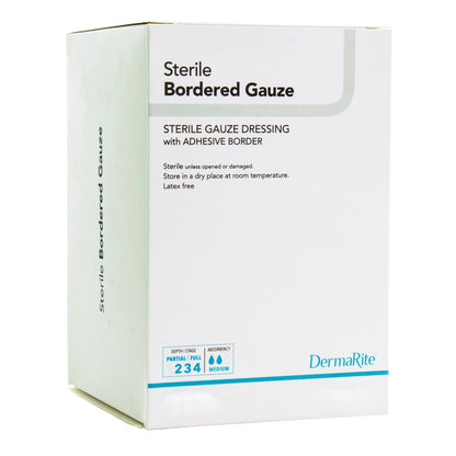 DermaRite® 11410 Sterile Gauze Adhesive Dressing, 4 x 10 Inch
