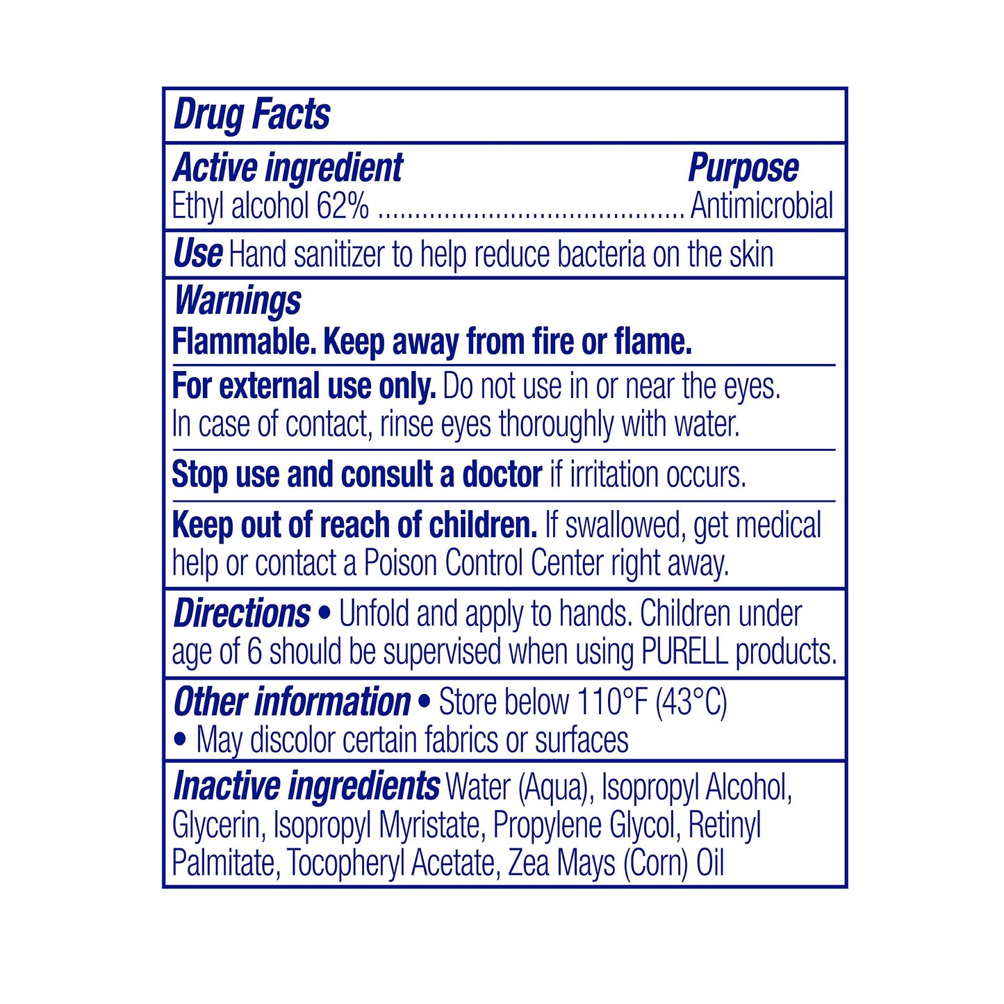 Purell Hand Sanitizing Wipe, Ethyl Alcohol, Individual Packet