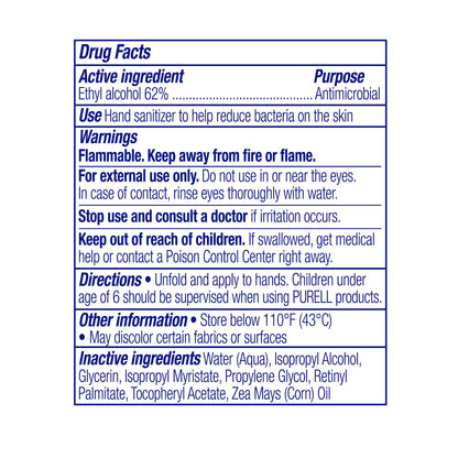 Purell Hand Sanitizing Wipe, Ethyl Alcohol, Individual Packet