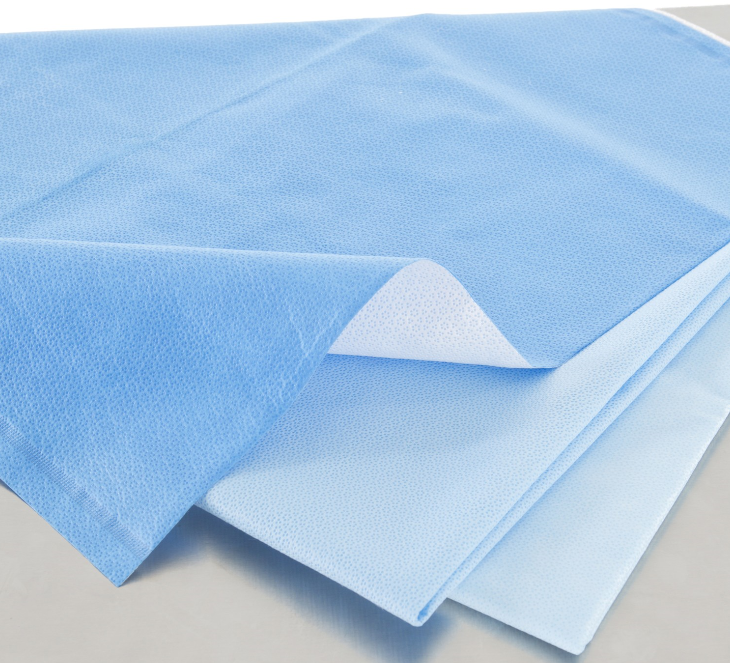 QUICK CHECK* H200 Sterilization Wrap White / Blue 18 X 18 Inch Dual Layer SMS Polypropylene Steam / EO Gas / Hydrogen Peroxide
