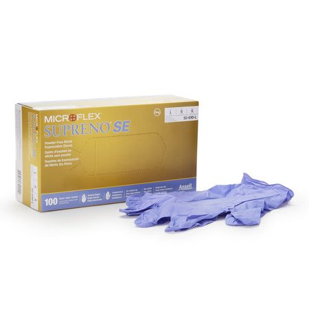 Microflex SU-690-L Supreno SE Nitrile Exam Glove, Large, Blue