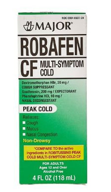 Cold and Cough Relief Robafen® CF 10 mg - 100 mg - 5 mg / 5 mL Strength Liquid 4 oz.