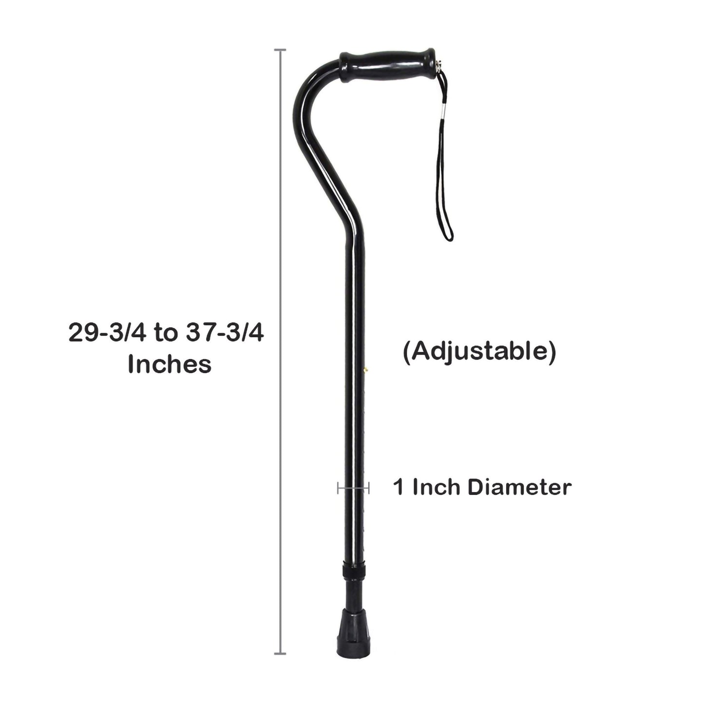 McKesson Steel Offset Cane, 29¾ – 37¾ Inch Height