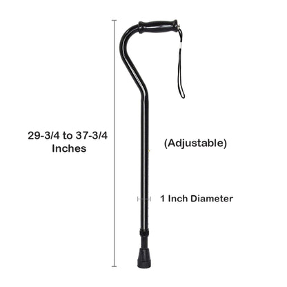 McKesson Steel Offset Cane, 29¾ – 37¾ Inch Height