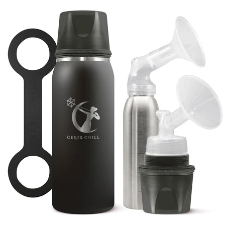 Ceres Chill Co CC-1-BC-L-BL Chill OG Stainless Steel Breast Milk Chiller Container, Black