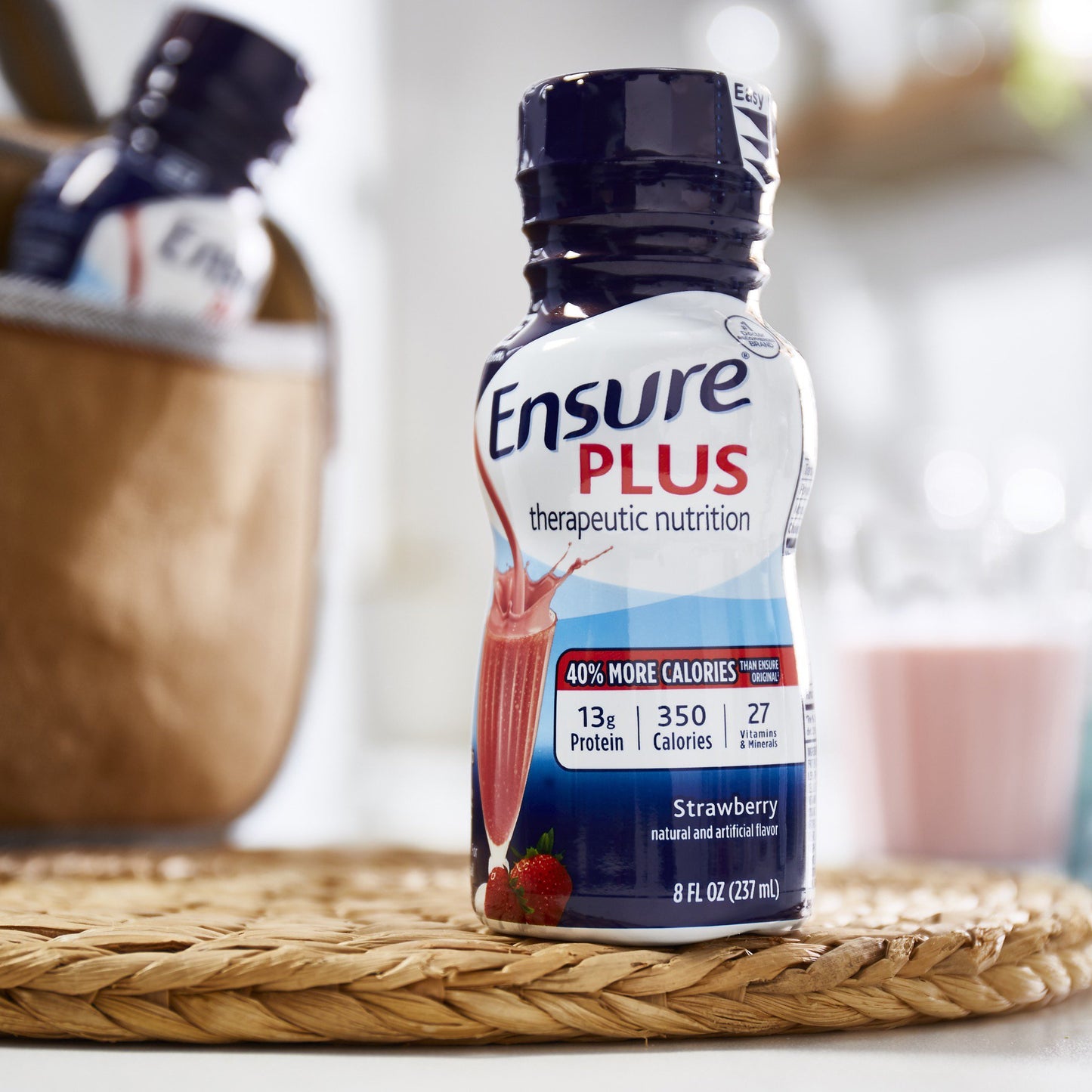 Ensure® Plus Therapeutic Nutrition, Strawberry, 8-ounce bottle